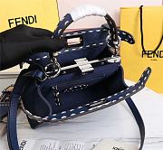 Fendi Peekaboo iconic mini blue full grain leather bag 8BN244AFQ8F1FPQ 23cm - 3