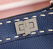 Fendi Peekaboo iconic mini blue full grain leather bag 8BN244AFQ8F1FPQ 23cm - 2