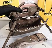 Fendi Peekaboo iconic mini grey full grain leather bag 8BN244AFQ8F1F20 23cm - 5