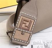 Fendi Peekaboo iconic mini grey full grain leather bag 8BN244AFQ8F1F20 23cm - 4