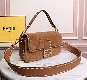 Fendi Baguette brown sheepskin bag 8BR600AH96F1F7O 27cm - 3