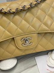 Chanel Classic handbag grained calfskin with silver-metal/dark beige A58600 25cm - 6