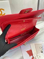 Chanel Classic handbag grained calfskin with silver-metal/red A58600 25cm - 2