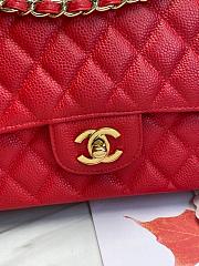Chanel Classic handbag grained calfskin with gold-metal/red A58600 25cm - 4