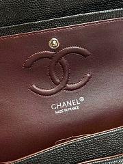 Chanel Classic Flap Bag Black Grained Calfskin Silver Hardware 25.5x15.5x6.5 cm - 5