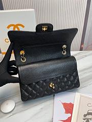 Chanel Classic Flap Bag Black Grained Calfskin Gold Hardware 25.5x15.5x6.5 cm - 2
