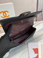 Chanel Classic Flap Bag Black Grained Calfskin Gold Hardware 25.5x15.5x6.5 cm - 3