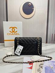 Chanel Classic Flap Bag Black Grained Calfskin Gold Hardware 25.5x15.5x6.5 cm - 5