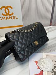 Chanel Classic Flap Bag Black Grained Calfskin Gold Hardware 25.5x15.5x6.5 cm - 4