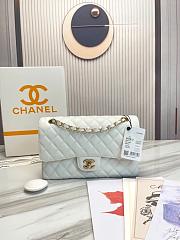 Chanel Classic handbag grained calfskin with gold-metal/white A58600 25cm - 1