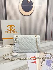 Chanel Classic handbag grained calfskin with gold-metal/white A58600 25cm - 4