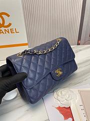 Chanel Classic handbag grained calfskin with gold-metal/blue navy A58600 25cm - 6