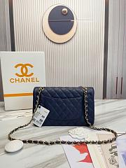 Chanel Classic handbag grained calfskin with gold-metal/blue navy A58600 25cm - 5