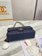 Chanel Classic handbag grained calfskin with gold-metal/blue navy A58600 25cm - 4