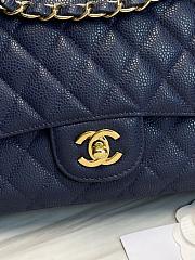 Chanel Classic handbag grained calfskin with gold-metal/blue navy A58600 25cm - 3