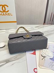 Chanel Classic handbag grained calfskin with gold-metal/dark gray A58600 25cm - 6