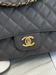 Chanel Classic handbag grained calfskin with gold-metal/dark gray A58600 25cm - 4