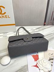 Chanel Classic handbag grained calfskin with silver-metal/dark gray A58600 25cm - 4