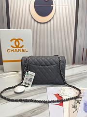 Chanel Classic handbag grained calfskin with silver-metal/dark gray A58600 25cm - 3