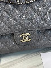 Chanel Classic handbag grained calfskin with silver-metal/dark gray A58600 25cm - 2