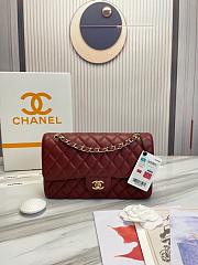 Chanel Classic handbag grained calfskin with gold-metal/wine A58600 25cm - 1