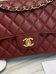 Chanel Classic handbag grained calfskin with gold-metal/wine A58600 25cm - 2