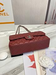 Chanel Classic handbag grained calfskin with silver-metal/wine A58600 25cm - 6