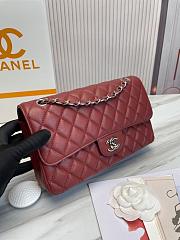 Chanel Classic handbag grained calfskin with silver-metal/wine A58600 25cm - 5