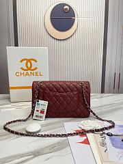Chanel Classic handbag grained calfskin with silver-metal/wine A58600 25cm - 3