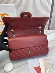 Chanel Classic handbag grained calfskin with silver-metal/wine A58600 25cm - 4