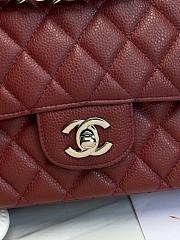 Chanel Classic handbag grained calfskin with silver-metal/wine A58600 25cm - 2