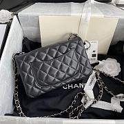 Chanel Small Flap Bag Black Lambskin Silver Metal 20cm - 5