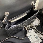 Chanel Small Flap Bag Black Lambskin Silver Metal 20cm - 4