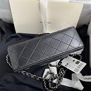 Chanel Small Flap Bag Black Lambskin Silver Metal 20cm - 3