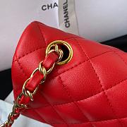 Chanel Small Flap Bag Red Lambskin Gold Metal 20cm - 3