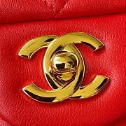 Chanel Small Flap Bag Red Lambskin Gold Metal 20cm - 2