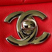 Chanel Small Flap Bag Red Lambskin Silver Metal 20cm - 3