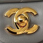 Chanel Small Flap Bag Grey Lambskin Gold Metal 20cm - 6