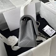 Chanel Small Flap Bag Grey Lambskin Silver Metal 20cm - 2
