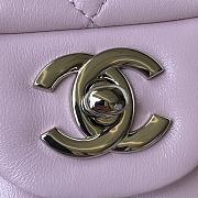 Chanel Small Flap Bag Light Pink Lambskin Silver Metal 20cm - 5