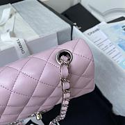 Chanel Small Flap Bag Light Pink Lambskin Silver Metal 20cm - 4