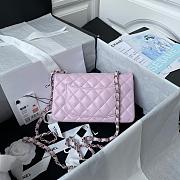 Chanel Small Flap Bag Light Pink Lambskin Silver Metal 20cm - 3