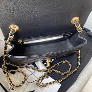Chanel small Flap bag grained calfskin with gold-metal/black 20cm - 6
