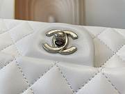 Chanel Small Flap Bag White Lambskin Silver Metal 20cm - 5