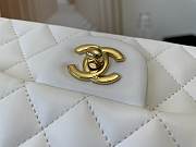 Chanel Small Flap Bag White Lambskin Gold Metal 20cm - 6