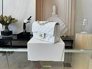 Chanel Small Flap Bag White Lambskin Gold Metal 20cm - 5