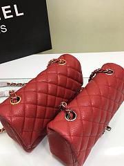 Chanel small Flap bag grained calfskin in red 20cm - 4