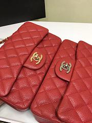 Chanel small Flap bag grained calfskin in red 20cm - 5