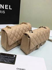 Chanel small Flap bag grained calfskin in beige 20cm - 6