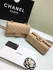 Chanel small Flap bag grained calfskin in beige 20cm - 4